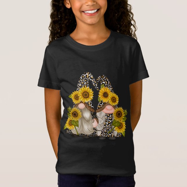 Camiseta Gnomes de jardín con Sunflowers Humor divertido de (Anverso)