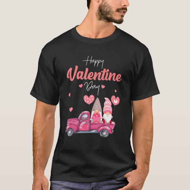 Camiseta Gnomes de parejas felices camionetas del día de Sa (Anverso)