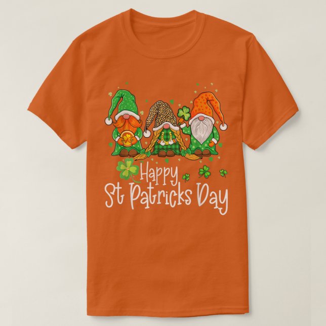 Camiseta Gnomes de Shamrock irlandeses Feliz Día de San Pat (Diseño del anverso)