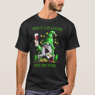 Camiseta Gnomes divertidos bebe vino Shamrock Shenanigans P