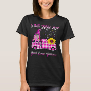 Camiseta Gnomes divertidos Fe Esperanza Amor Cáncer de Mama