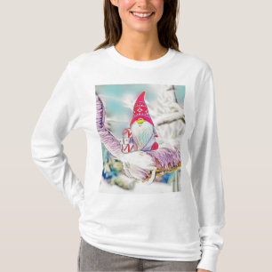 Camiseta Gnomes en la pintura de la acuarela de nieve