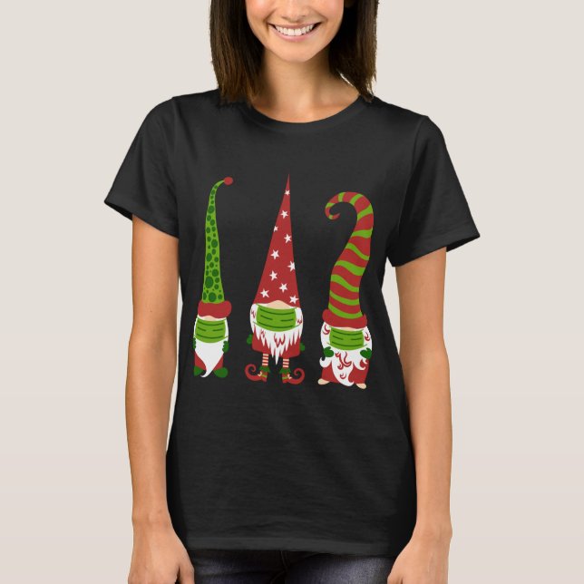 Camiseta Gnomes Face Mask Matemática Familia Navidades Fies (Anverso)