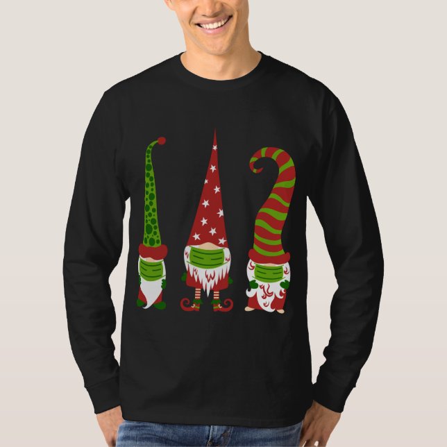 Camiseta Gnomes Face Mask Matemática Familia Navidades Fies (Anverso)