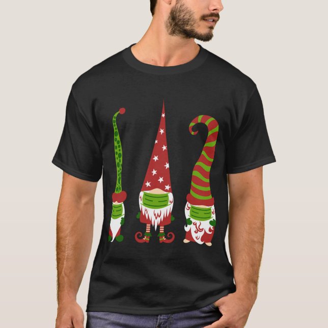 Camiseta Gnomes Face Mask Matemática Familia Navidades Fies (Anverso)
