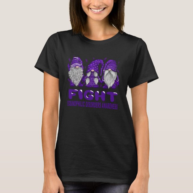 Camiseta Gnomes Fight Purple Ribbon Eosinophilic Disorders  (Anverso)