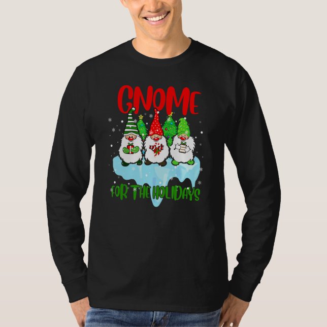 Camiseta Gnomes For Xmas  Holidays Three Gnomes With Presen (Anverso)
