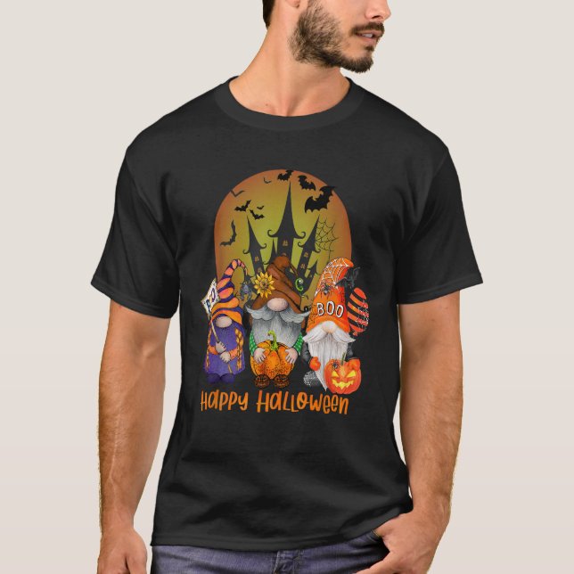 Camiseta Gnomes Happy Halloween Merry Christmas Happy Hallo (Anverso)
