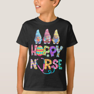 Camiseta Gnomes Hoppy Scrub Enfermera Pascua Bunny Dyed Egg