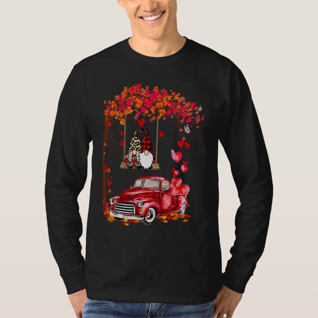Camiseta Gnomes In Trucks Happy Valentine Couple Matching (Anverso)