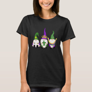 Camiseta Gnomes Jester Beads & Mask Mardi Gras Gnomes Carni