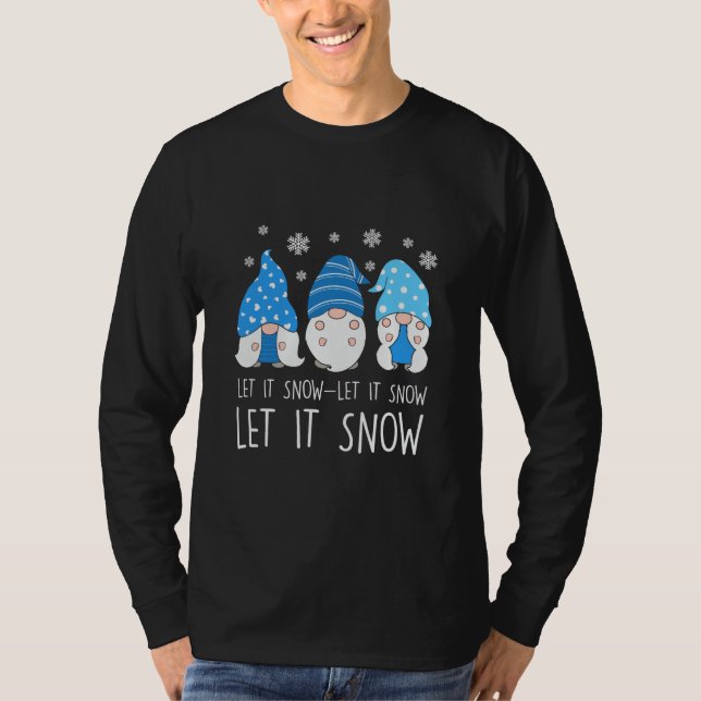 Camiseta Gnomes Let It Snow Navidades de temporada saludos (Anverso)