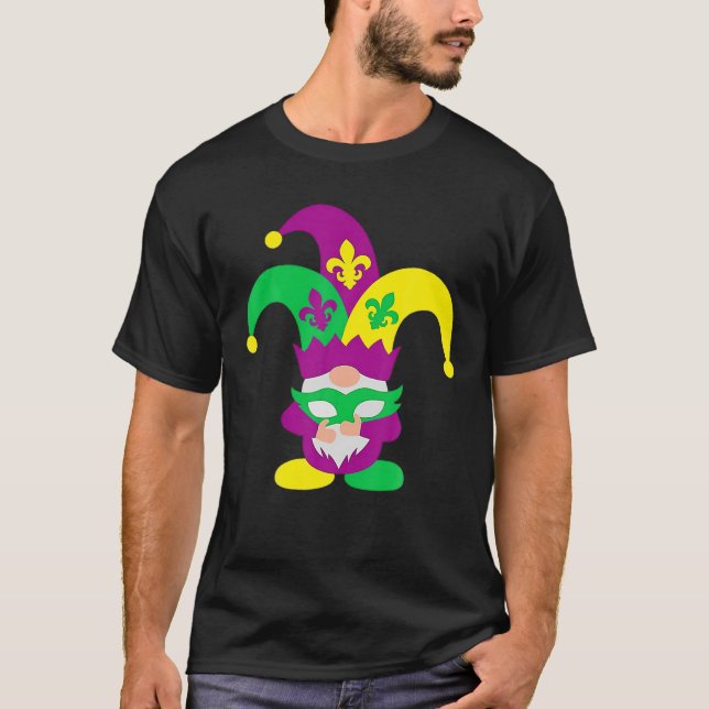 Camiseta Gnomes Mardi Gras Gnome Fleur De Lis Fat Martes (Anverso)