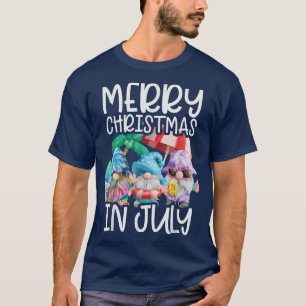 Camiseta Gnomes Merry Christmas in July Tropical Christmas