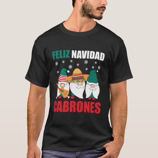 Camiseta Gnomes mexicanos Feliz Navidad Cabrones México (Anverso)