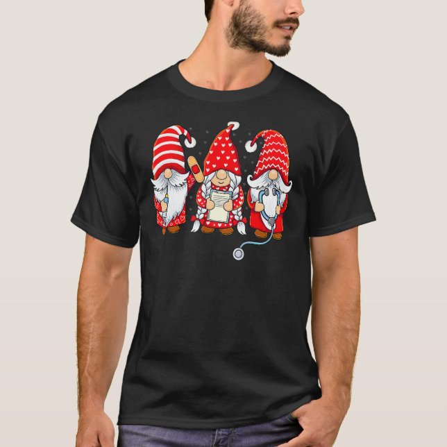 Camiseta Gnomes Nurse Valentine Day Stethoscope Valentines  (Anverso)