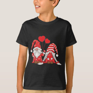 Camiseta Gnomes pareja Holding Hearts Patrón de amor Valent