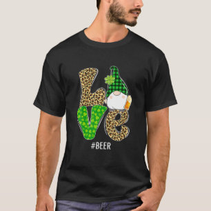 Camiseta Gnomes Patrick's Day Love Beer Leopard Plaid Costu