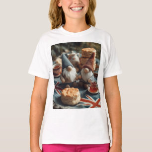 Camiseta Gnomes patrióticos disfrutando del té de la tarde 