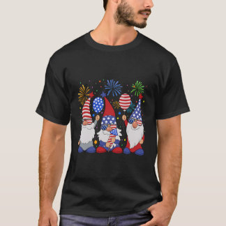 Camiseta Gnomes Patrióticos Estadounidenses Gafas De Sol Us