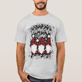 Camiseta Gnomes Plaid Christmas Wonderful Time Holiday