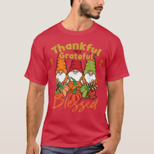Camiseta Gnomes Pumpkin Autumn Agradecido Agradecimiento Be
