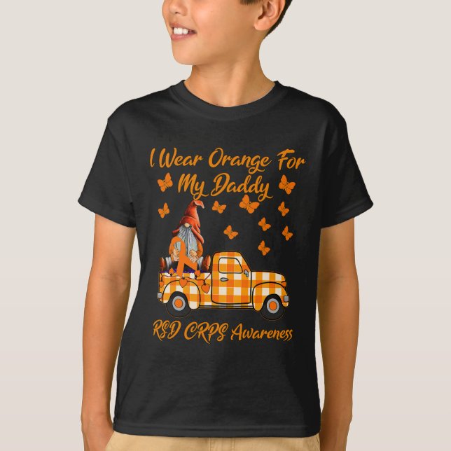 Camiseta Gnomes Que Uso Naranja Para Mi Papi Rsd Crps Aware (Anverso)