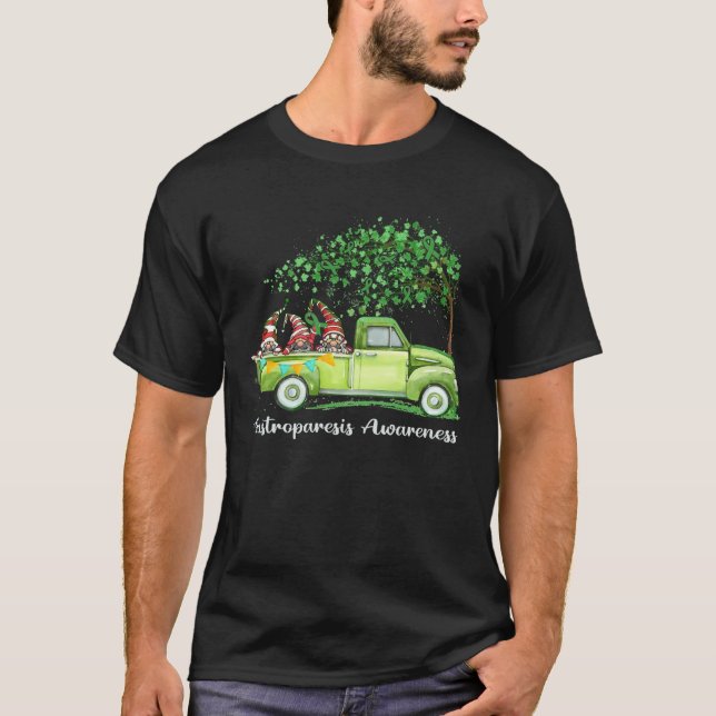 Camiseta Gnomes Riding Truck Gastroparesis Awareness (Anverso)