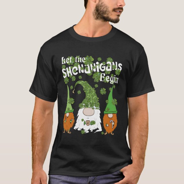 Camiseta Gnomes Shamrock deja que los Shenanigans empiecen  (Anverso)
