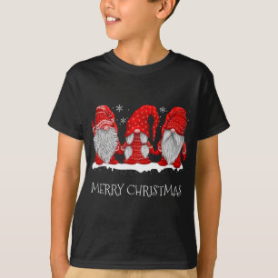 Camiseta Gnomes Snowy Red Holiday Set para Navidades Gnomes