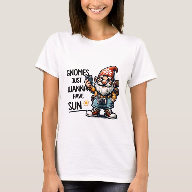 Camiseta Gnomes Sólo Quiero Tomar Sol (Anverso)