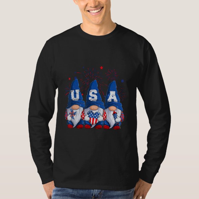 Camiseta Gnomes USA Firework 4th Of July American 2023 Patr (Anverso)