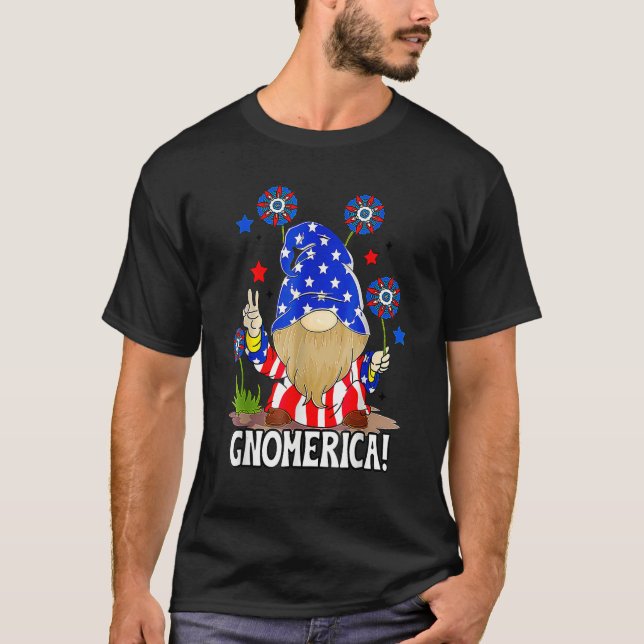 Camiseta Gnomes USA Independence Day 4th Of July American P (Anverso)