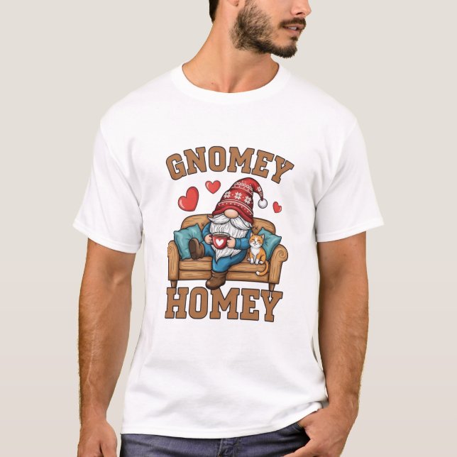Camiseta Gnomey homey gnome en el diseño del hogar (Anverso)