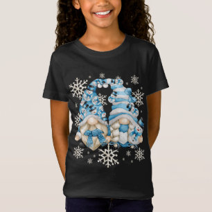 Camiseta Gnomías divertidas de Snowman con copos de nieve -