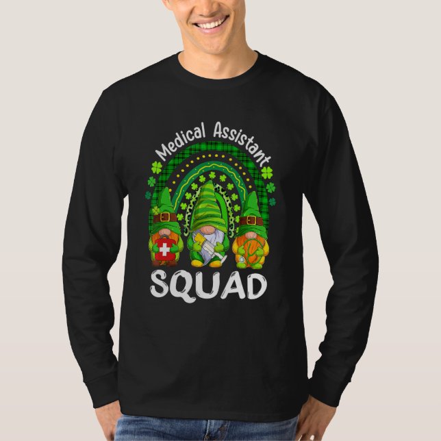 Camiseta Gnomics Rainbow Medical Assistant Squad St Patrick (Anverso)