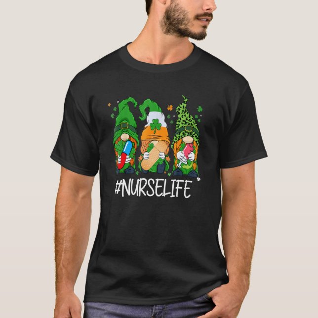 Camiseta Gnomies Cute Enfermera Vida De Enfermera De San Pa (Anverso)