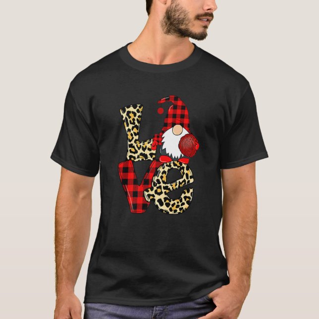 Camiseta Gnomies de Amor Feliz Día de San Valentín Leopard  (Anverso)