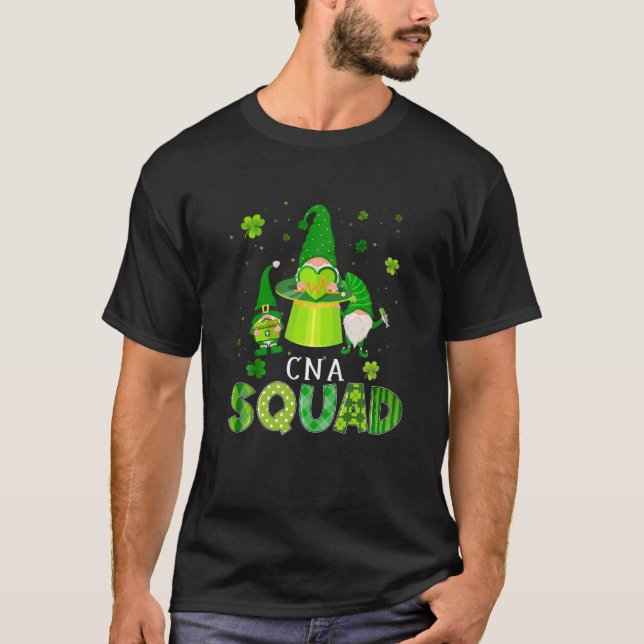 Camiseta Gnomies Irish CNA Nurse Squad Nursing St Patrick's (Anverso)