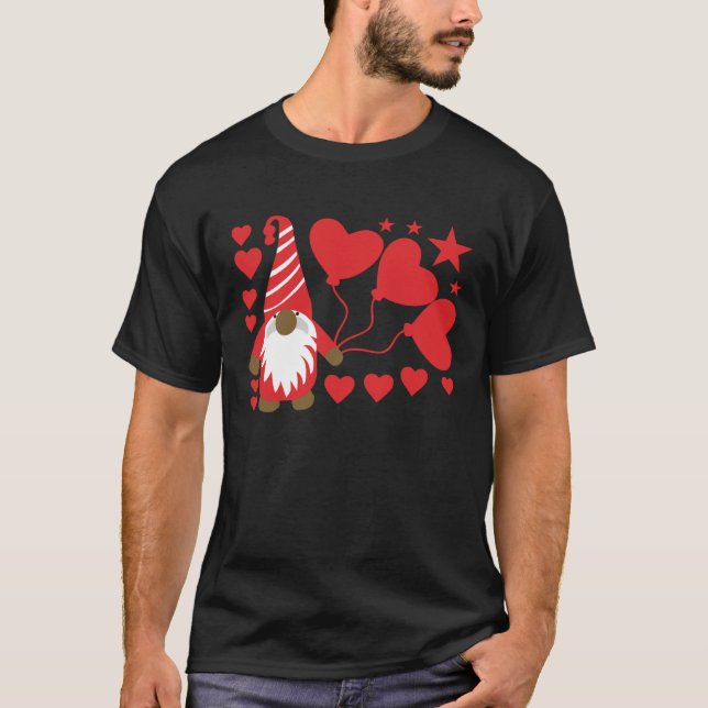 Camiseta Gnomies Lovers Design Big Red Heart Valentines Day (Anverso)