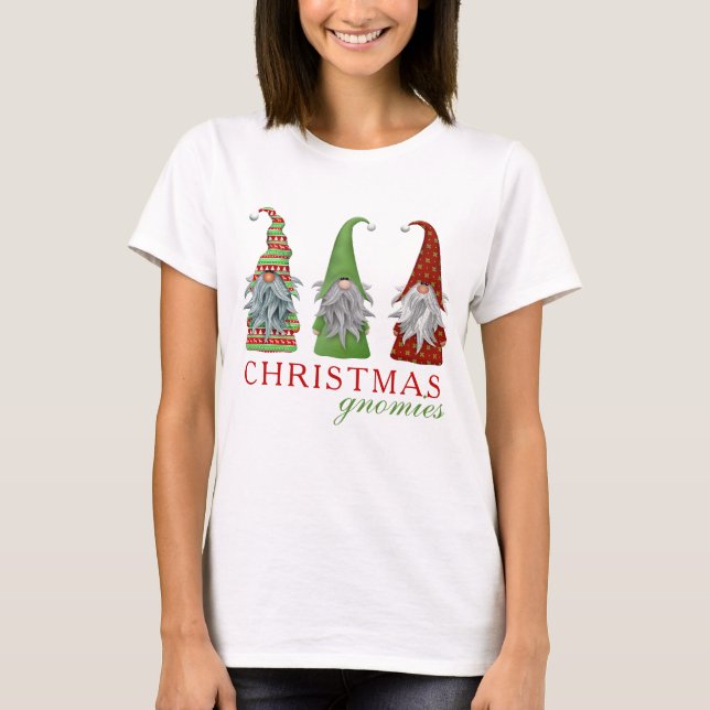 Camiseta Gnomies navidades Gnome de vacaciones modernas (Anverso)