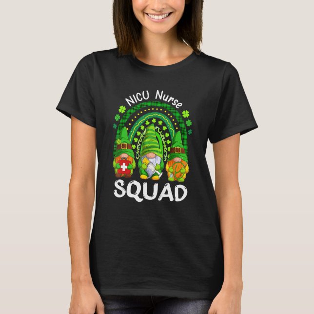 Camiseta Gnomies Rainbow Nicu Nurs Squad St Patricks Day O (Anverso)
