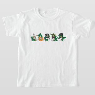 Camiseta Gnominis Adorables Sosteniendo Letras Afortunadas 