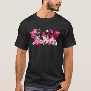 Camiseta Gnomis De Día de San Valentín Rosa Cute Para Mujer