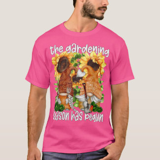 Camiseta Gnomis divertidos con herramientas de jardinería p