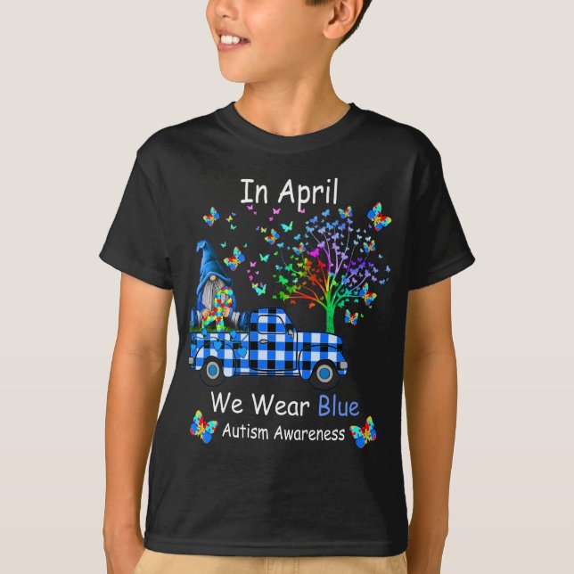 Camiseta Gnomis En Abril Usamos El Autismo Azul, La Concien (Anverso)