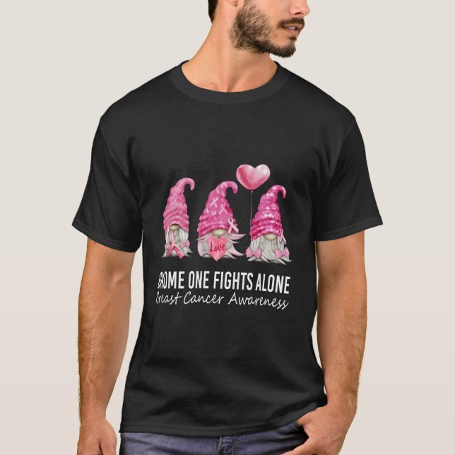 Camiseta Gnomis En Octubre Usamos Cáncer De Mama De K Gnome (Anverso)