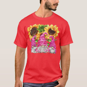 Camiseta Gnomitas De Girasol Amarillo Para Mujeres Brea Púr