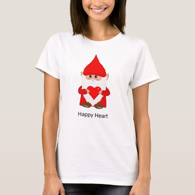 Camiseta Gnomo con corazón feliz (Anverso)