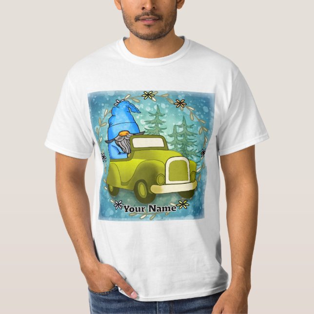 Camiseta Gnomo conduciendo coche (Anverso)